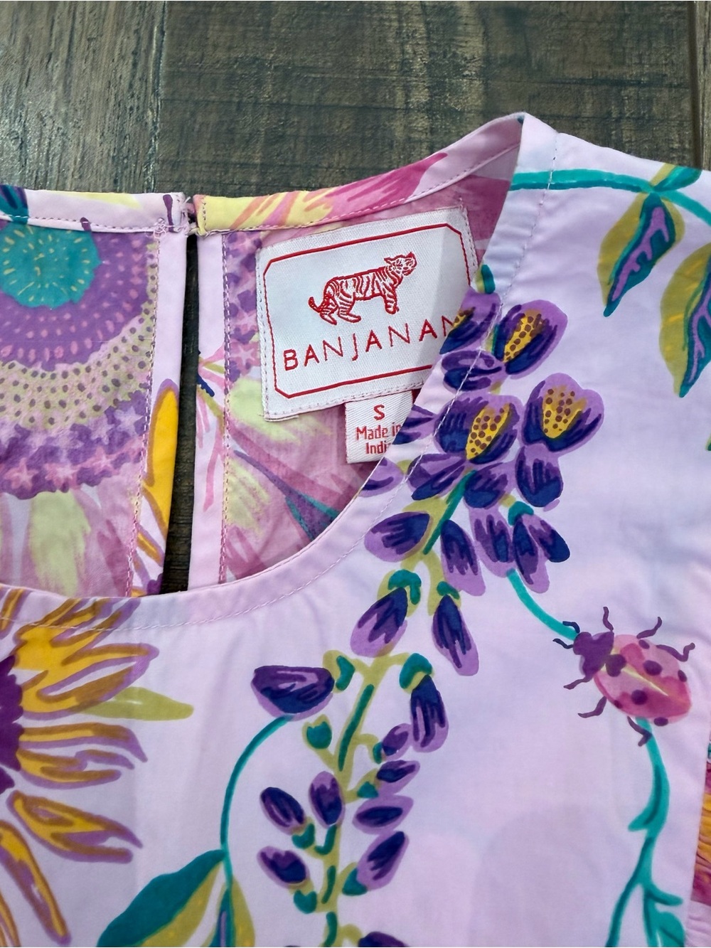 Banjanan Lavender Floral Print Ruffle Top - Picture 3 of 4